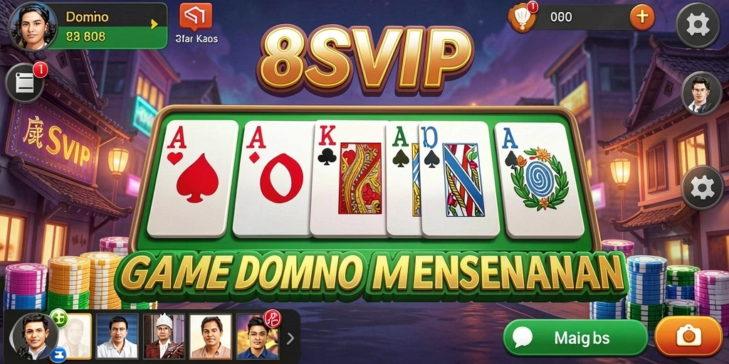 Tampilan utama gameplay Domino yang menarik di 8SVIP.