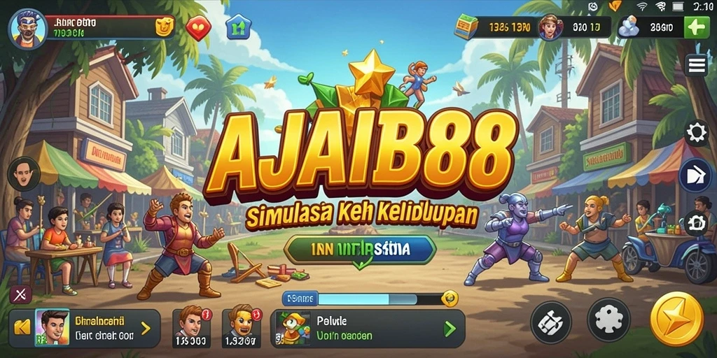 Screenshot utama AJAIB88 menampilkan karakter dan aksi interaktif dalam gameplay.