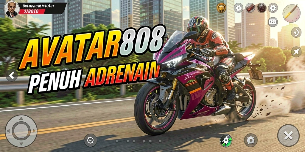 Tampilan epik dari gameplay balapan motor di AVATAR808.
