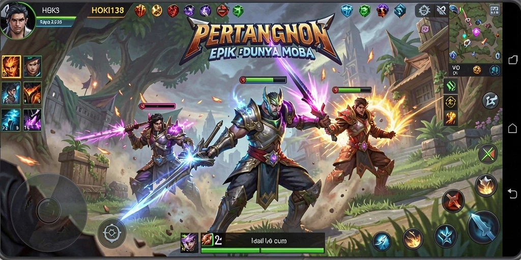 Screenshot gameplay HOKI138 dengan aksi pertempuran seru dan strategis.