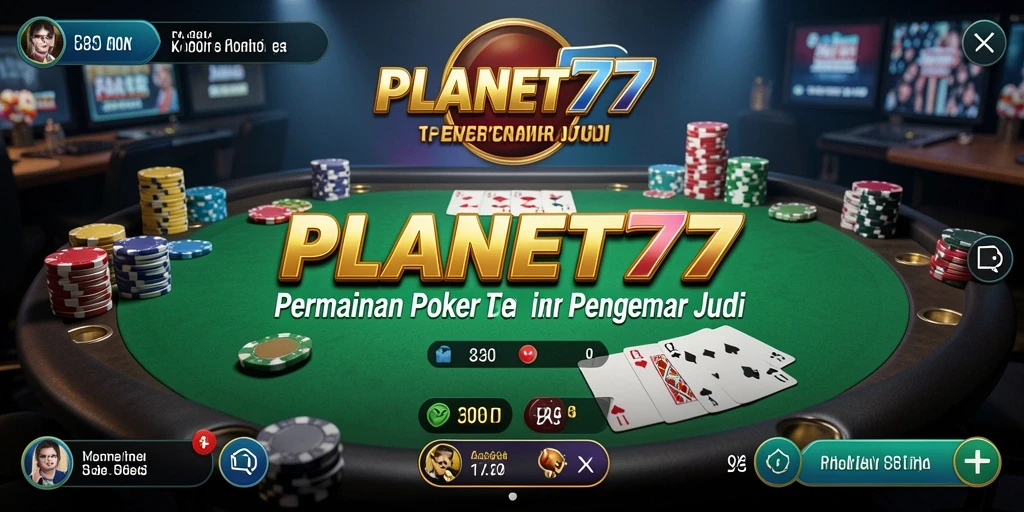 Tampilan gameplay Poker yang mendebarkan di PLANET77.