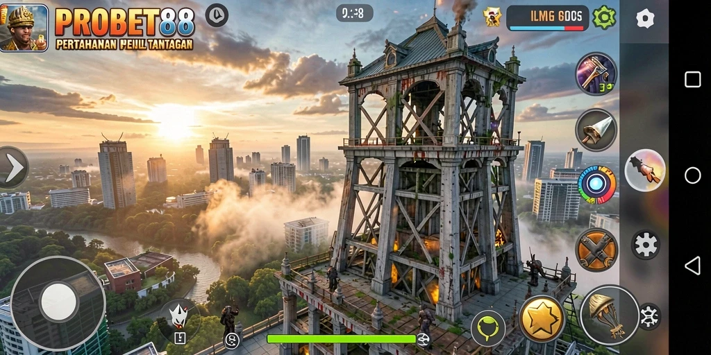 Gameplay Tower Defense seru dengan berbagai menara dan strategi.