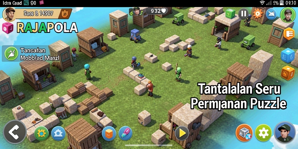 Screenshot gameplay RAJAPOLA yang menunjukkan tantangan puzzle menarik.