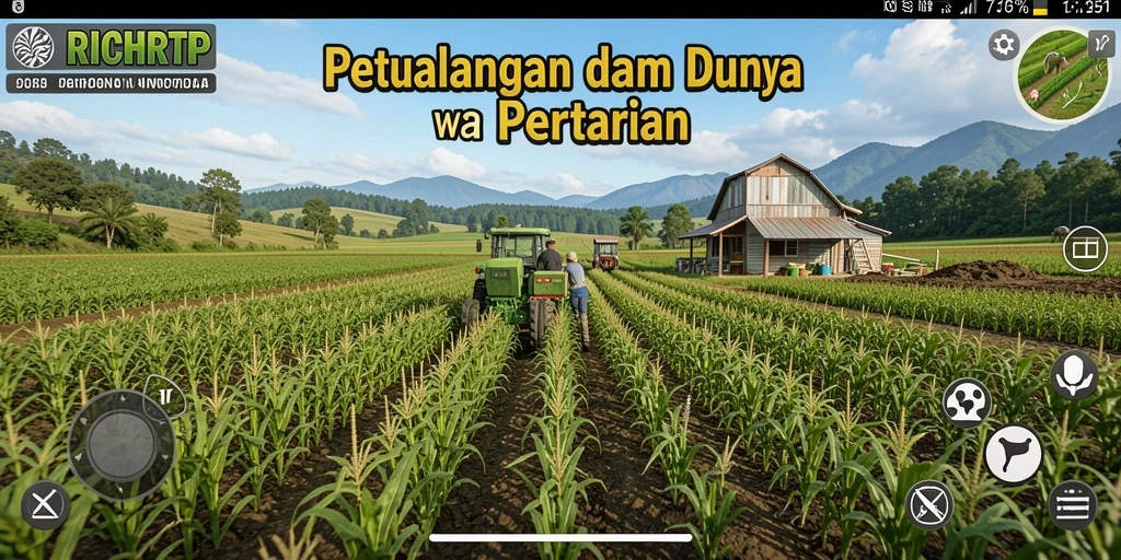 Screenshot RICHRTP menampilkan pemain sedang merawat ladang pertanian mereka.