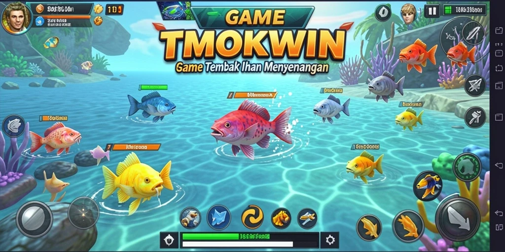 Tampilan gameplay seru dari TMOKWIN saat menembak ikan.
