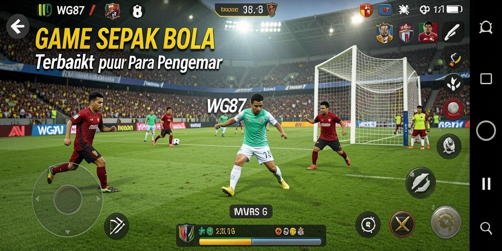 Gameplay mendebarkan dalam pertandingan sepak bola yang seru.