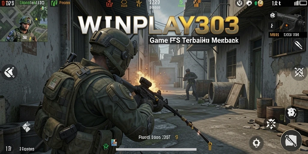 Screenshot utama WINPLAY303 menampilkan aksi gameplay FPS yang mendebarkan.